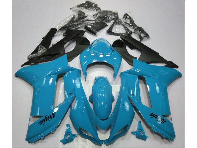 Gloss Light Blue Kawasaki ZX6R Fairings 2007-2008 Gloss Light Blue Kawasaki ZX6R Fairings 2007-2008
