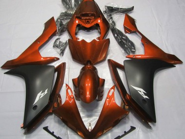 Gloss Orange and Black Yamaha R1 Fairings 2007-2008