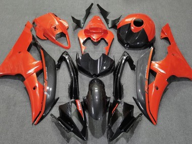 Gloss Orange and Carbon Yamaha R6 Fairings 2008-2016