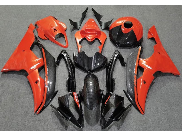 Gloss Orange and Carbon Yamaha R6 Fairings 2008-2016 Gloss Orange and Carbon Yamaha R6 Fairings 2008-2016