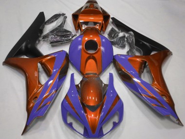 Gloss Orange and Dark Blue Honda CBR1000RR Fairings 2006-2007