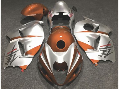 Gloss Orange and Silver Suzuki GSXR 1300 Fairings 1997-2007