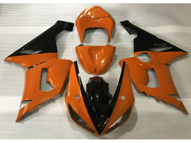 Gloss Orange & Black Kawasaki ZX6R Fairings 2005-2006