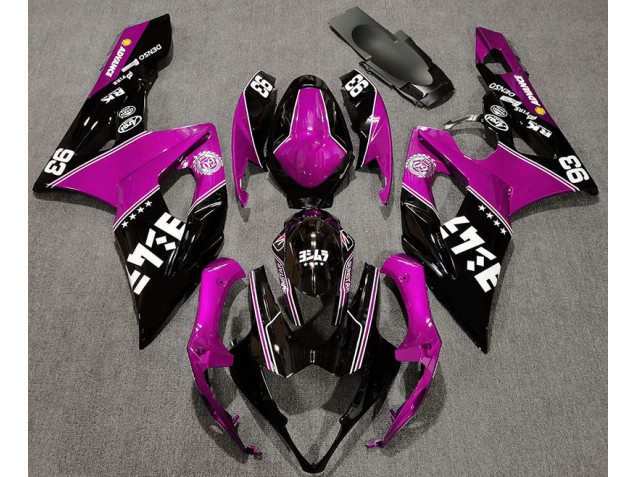 Gloss Pink and Black Custom Suzuki GSXR 1000 Fairings 2005-2006 Gloss Pink and Black Custom Suzuki GSXR 1000 Fairings 2005-2006