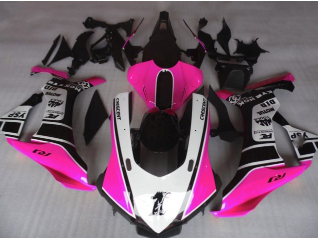 Gloss Pink & White Yamaha R1 Fairings 2015-2019 Gloss Pink & White Yamaha R1 Fairings 2015-2019