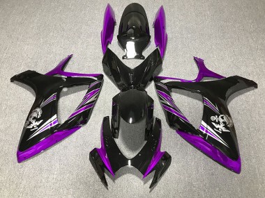 Gloss Purple and Black Design Suzuki GSXR 600-750 Fairings 2006-2007