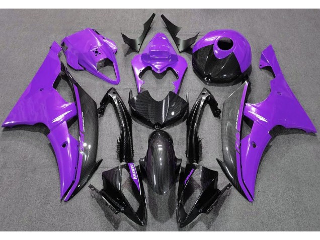 Gloss Purple and Carbon Yamaha R6 Fairings 2008-2016