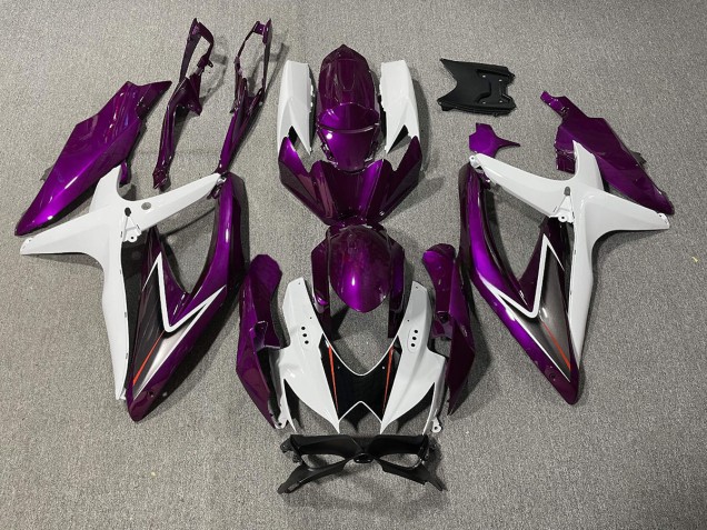 Gloss Purple and White Suzuki GSXR 600-750 Fairings 2008-2010 Gloss Purple and White Suzuki GSXR 600-750 Fairings 2008-2010