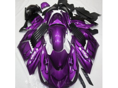 Gloss Purple & Flame Kawasaki ZX14R Fairings 2006-2011