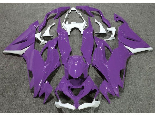 Gloss Purple & White Kawasaki ZX6R Fairings 2019-2020 Gloss Purple & White Kawasaki ZX6R Fairings 2019-2020