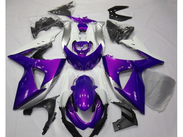 Gloss Purple & White Suzuki GSXR 1000 Fairings 2009-2016 Gloss Purple & White Suzuki GSXR 1000 Fairings 2009-2016