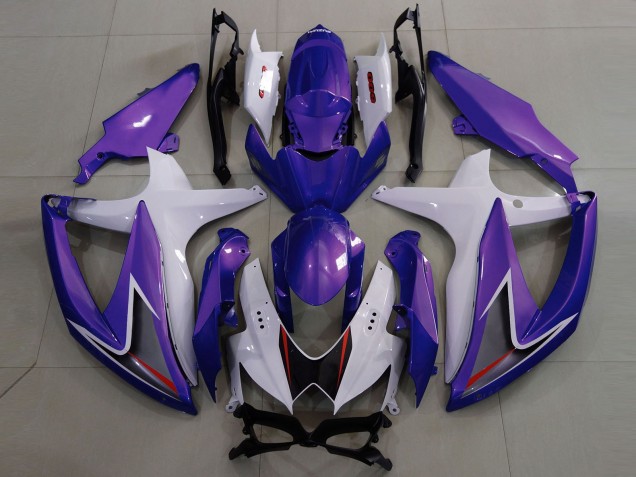 Gloss Purple & White Suzuki GSXR 600-750 Fairings 2008-2010 Gloss Purple & White Suzuki GSXR 600-750 Fairings 2008-2010