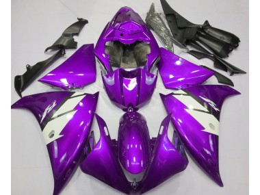 Gloss Purple & White Yamaha R1 Fairings 2013-2014