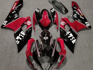 Gloss Red and Black Custom Suzuki GSXR 1000 Fairings 2005-2006