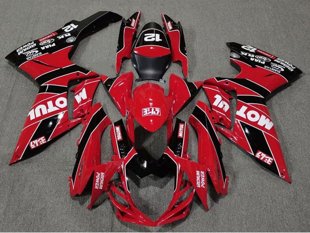 Gloss Red and Black Motul Suzuki GSXR 600-750 Fairings 2011-2020 Gloss Red and Black Motul Suzuki GSXR 600-750 Fairings 2011-2020
