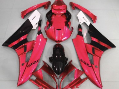 Gloss Red and Black Yamaha R6 Fairings 2006-2007