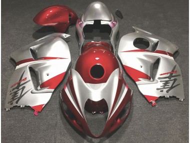 Gloss Red and Silver Suzuki GSXR 1300 Fairings 1997-2007