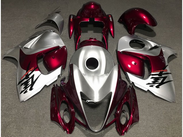 Gloss Red and Silver Suzuki GSXR 1300 Fairings 2008-2019 Gloss Red and Silver Suzuki GSXR 1300 Fairings 2008-2019