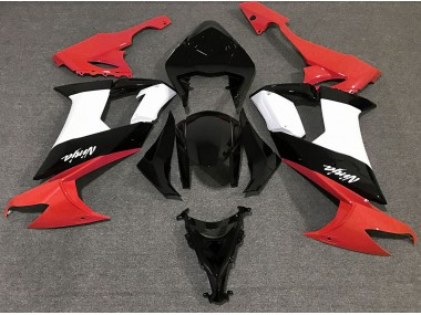 Gloss Red Black and White Kawasaki ZX10R Fairings 2008-2010