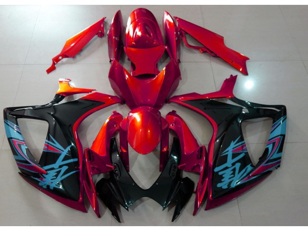Gloss Red & Black Suzuki GSXR 600-750 Fairings 2006-2007