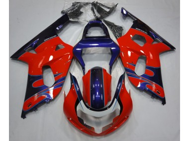 Gloss Red & Blue Suzuki GSXR 600-750 Fairings 2001-2003