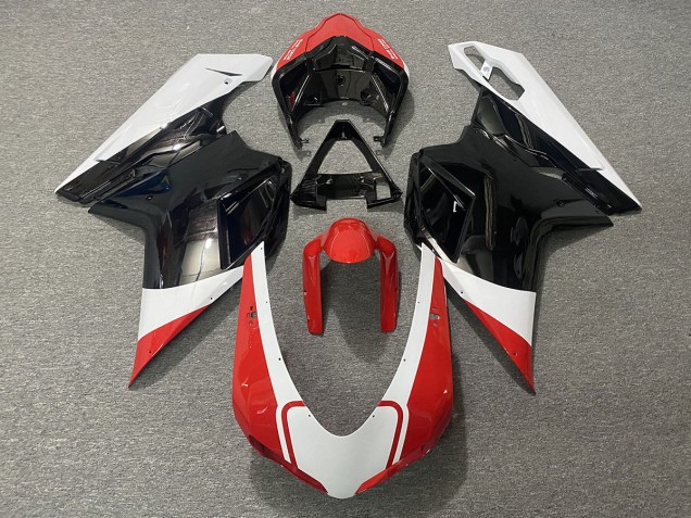 Gloss Red White and Black Ducati 848 1098 1198 Fairings 2007-2012 Gloss Red White and Black Ducati 848 1098 1198 Fairings 2007-2012
