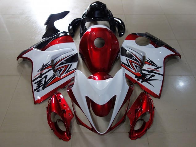 Gloss Red & White Design Suzuki GSXR 1300 Fairings 2008-2019