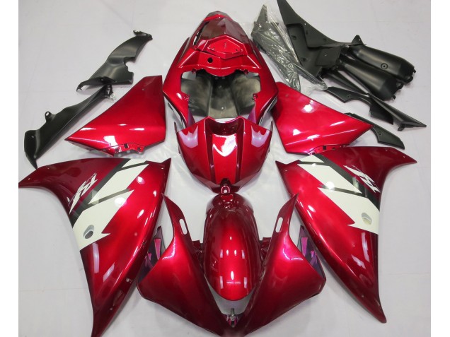 Gloss Red & White Yamaha R1 Fairings 2013-2014 Gloss Red & White Yamaha R1 Fairings 2013-2014