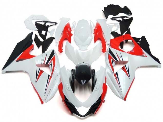 Gloss Red with White and black Custom Style Suzuki GSXR 1000 Fairings 2009-2016 Gloss Red with White and black Custom Style Suzuki GSXR 1000 Fairings 2009-2016