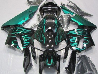 Gloss Teal Flame Honda CBR600RR Fairings 2005-2006