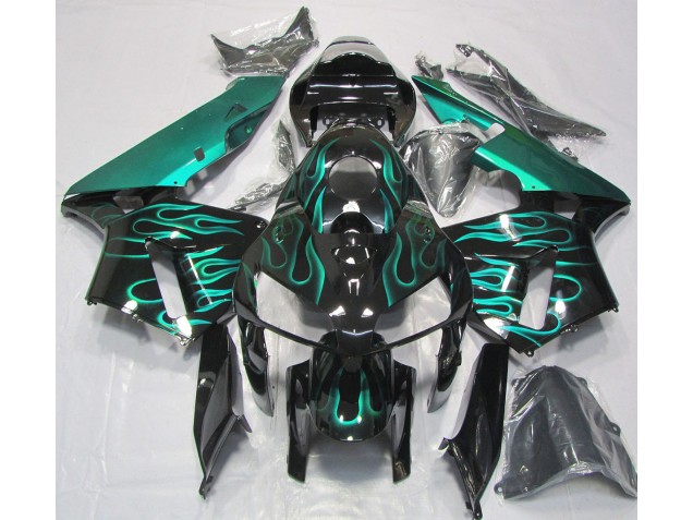 Gloss Teal Flame Honda CBR600RR Fairings 2005-2006 Gloss Teal Flame Honda CBR600RR Fairings 2005-2006
