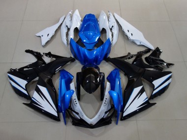 Gloss White and Black with Red Matte Blue Suzuki GSXR 1000 Fairings 2009-2016