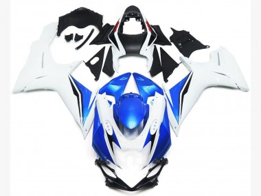 Gloss White and Blue Style Suzuki GSXR 600-750 Fairings 2011-2020