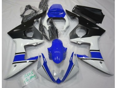 Gloss White and Blue Yamaha R6 Fairings 2003-2005
