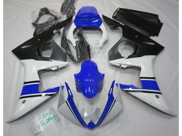 Gloss White and Blue Yamaha R6 Fairings 2003-2005 Gloss White and Blue Yamaha R6 Fairings 2003-2005