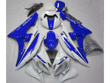Gloss White and Blue Yamaha R6 Fairings 2006-2007