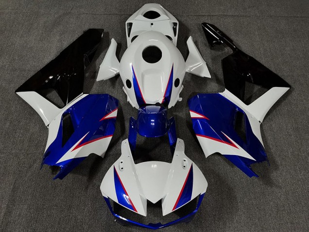 Gloss White and Deep Blue Honda CBR600RR Fairings 2013-2020 Gloss White and Deep Blue Honda CBR600RR Fairings 2013-2020