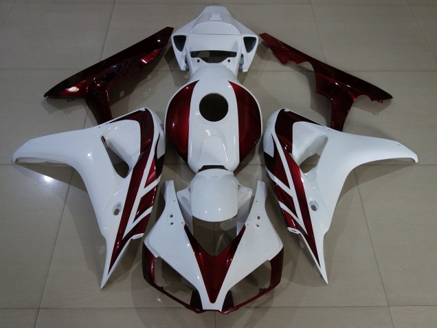 Gloss White and Deep Red Honda CBR1000RR Fairings 2006-2007 Gloss White and Deep Red Honda CBR1000RR Fairings 2006-2007