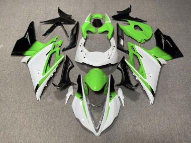 Gloss White and Green Triumph Daytona 675 Fairings 2013-2016