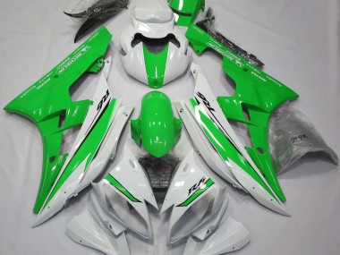 Gloss White and Green Yamaha R6 Fairings 2006-2007