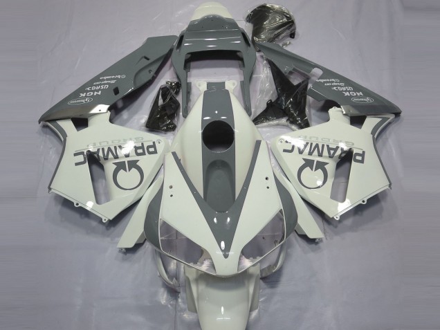 Gloss White and Grey PRAMAC Honda CBR600RR Fairings 2003-2004 Gloss White and Grey PRAMAC Honda CBR600RR Fairings 2003-2004