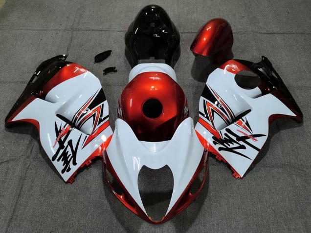 Gloss White and Orange Suzuki GSXR 1300 Fairings 1997-2007 Gloss White and Orange Suzuki GSXR 1300 Fairings 1997-2007