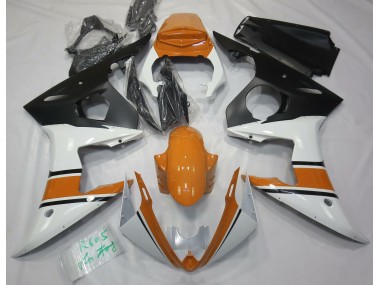 Gloss White and Orange Yamaha R6 Fairings 2003-2005