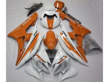 Gloss White and Orange Yamaha R6 Fairings 2006-2007