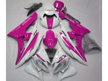Gloss White and Pink Yamaha R6 Fairings 2006-2007