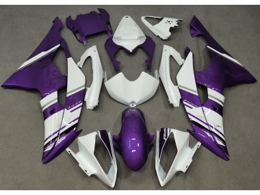 Gloss White and Purple OEM Style Yamaha R6 Fairings 2008-2016
