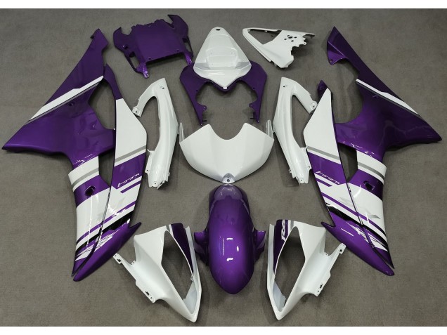 Gloss White and Purple OEM Style Yamaha R6 Fairings 2008-2016