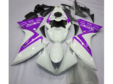 Gloss White and Purple Yamaha R1 Fairings 2013-2014