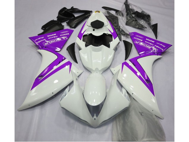 Gloss White and Purple Yamaha R1 Fairings 2013-2014 Gloss White and Purple Yamaha R1 Fairings 2013-2014
