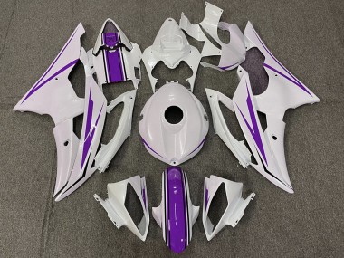 Gloss White and Purple Yamaha R6 Fairings 2008-2016